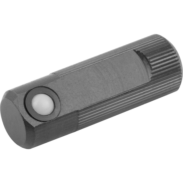 Lateral Spring Plunger, Std Force Single Sided, D=10 L=30, Form:B, Steel, Comp:Polyacetal